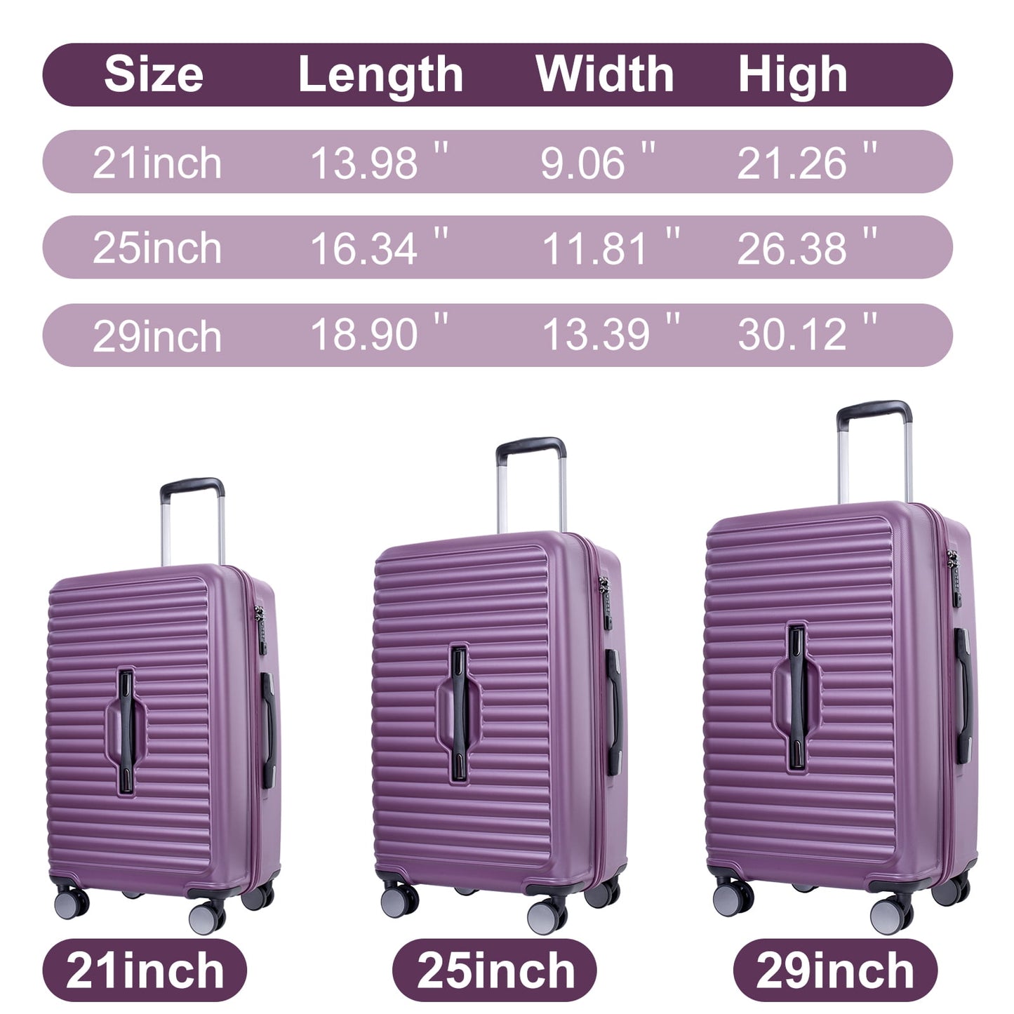 Travelhouse 3 Piece Hardside Luggage Set Hardshell Lightweight Suitcase with TSA Lock Spinner Wheels 3 .(Orange)