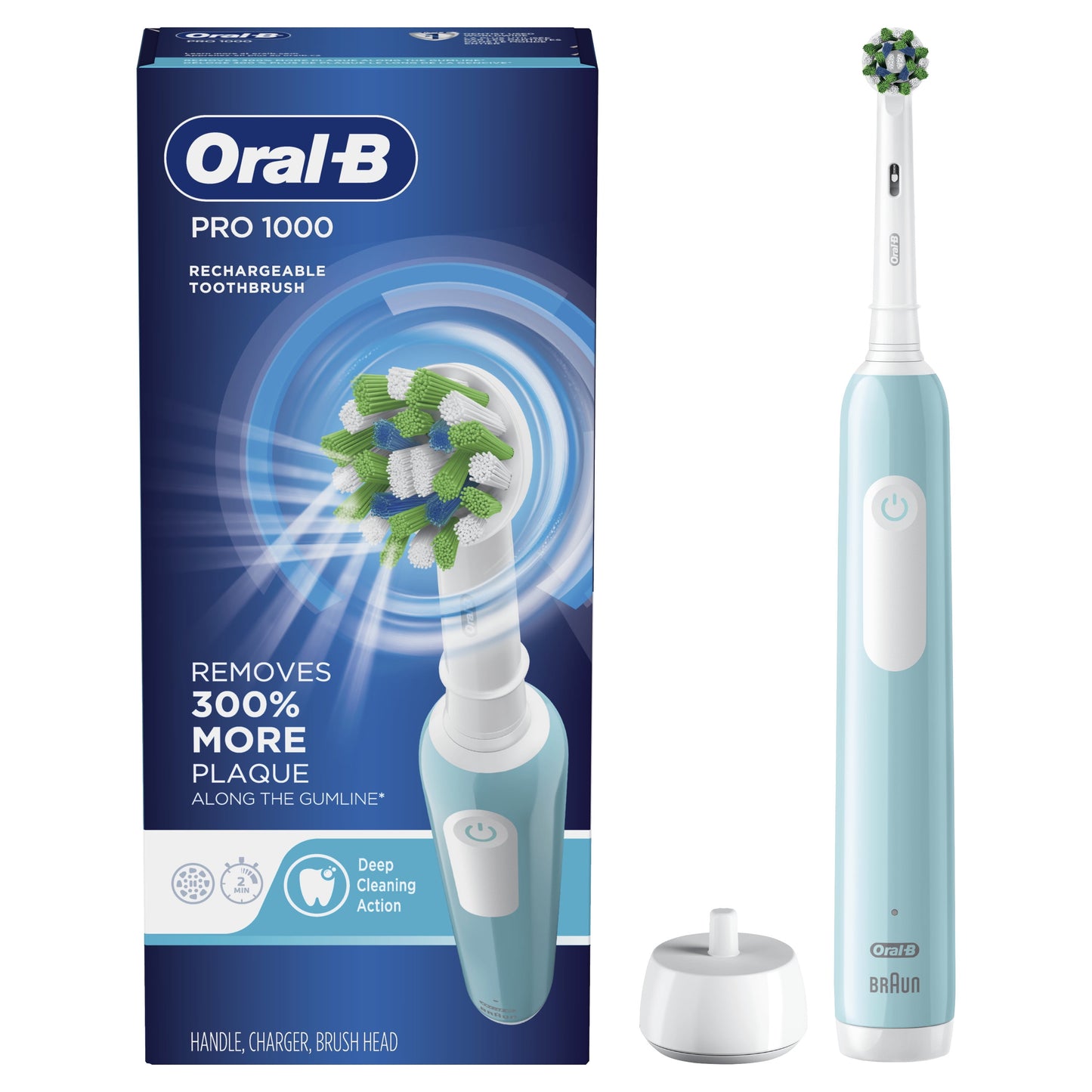Oral-B Pro 1000 Rechargeable Electric Toothbrush, White, 1 Ct