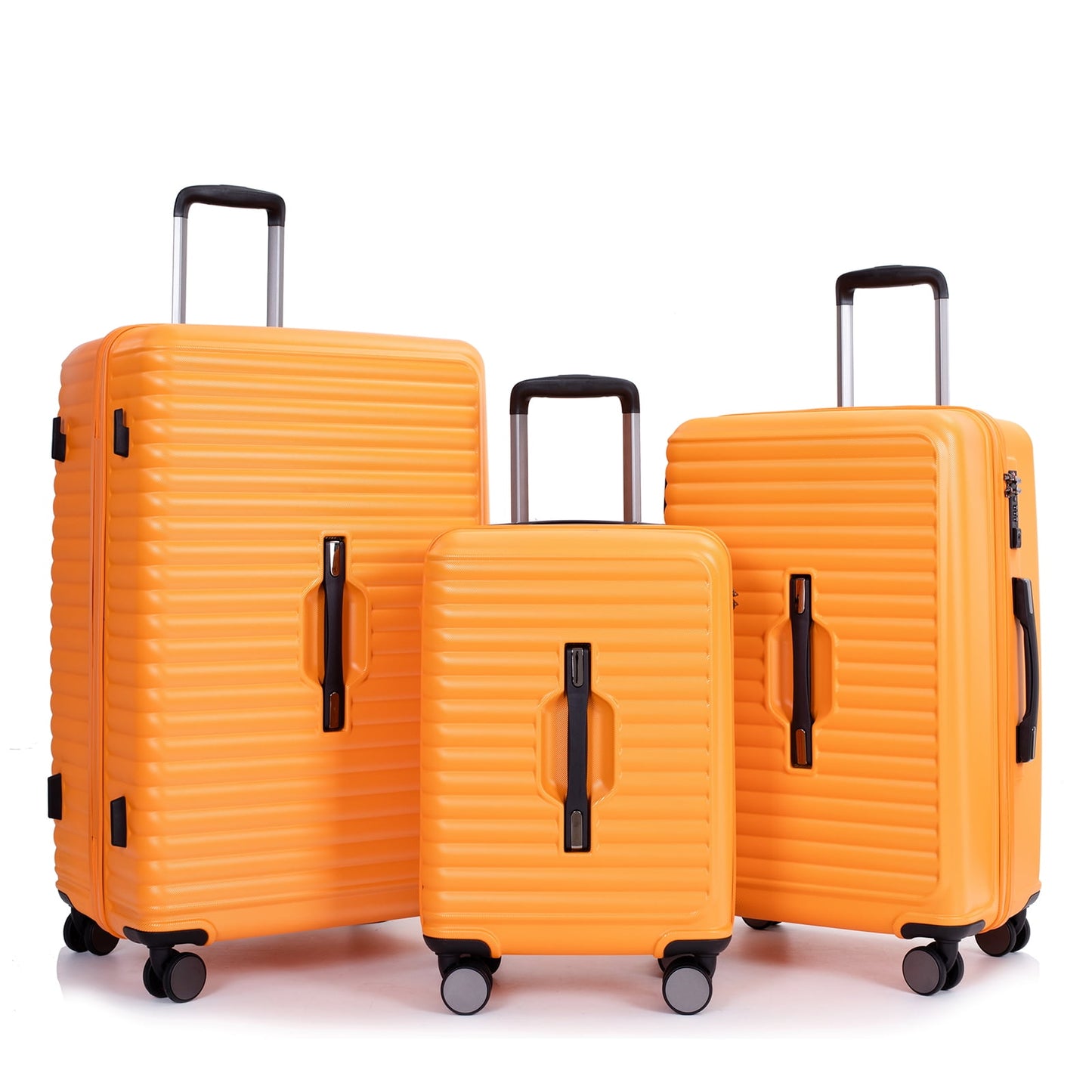 Travelhouse 3 Piece Hardside Luggage Set Hardshell Lightweight Suitcase with TSA Lock Spinner Wheels 3 .(Orange)