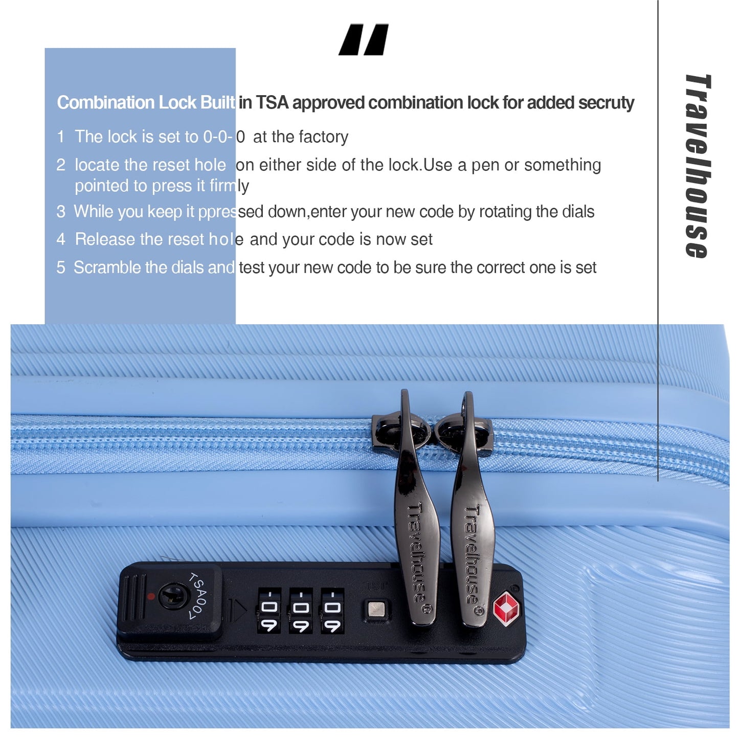 Travelhouse 3 Piece Hardside Luggage Set Hardshell Lightweight Suitcase with TSA Lock Spinner Wheels 3 .(Orange)