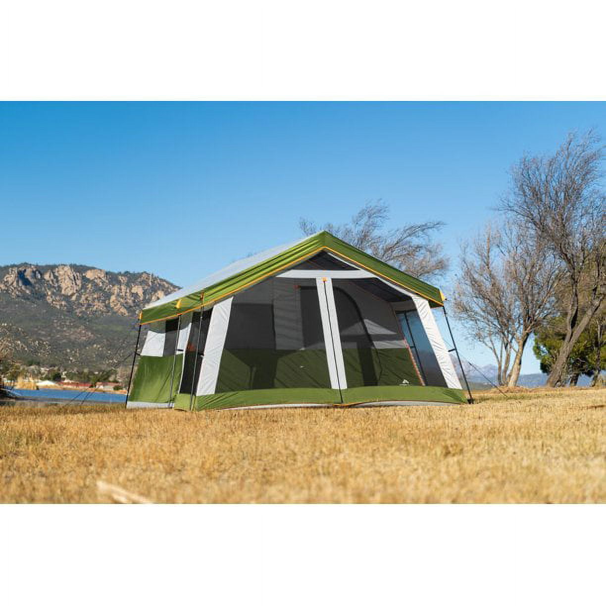 Ozark Trail 8-Person Family Cabin Tent 1 Room with Screen Porch, Green, Dimensions: 12'x11'x7', 45.86 lbs.