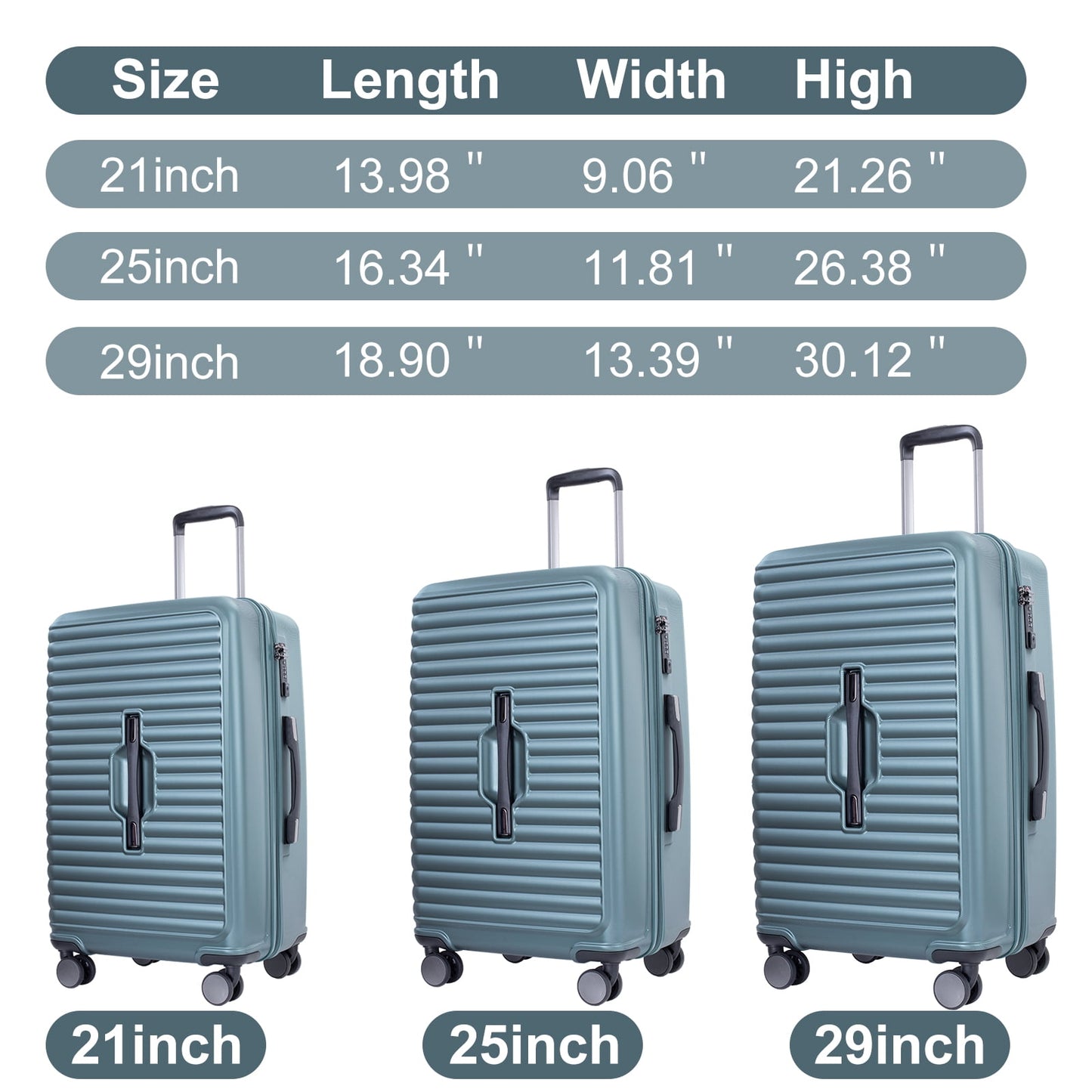 Travelhouse 3 Piece Hardside Luggage Set Hardshell Lightweight Suitcase with TSA Lock Spinner Wheels 3 .(Orange)