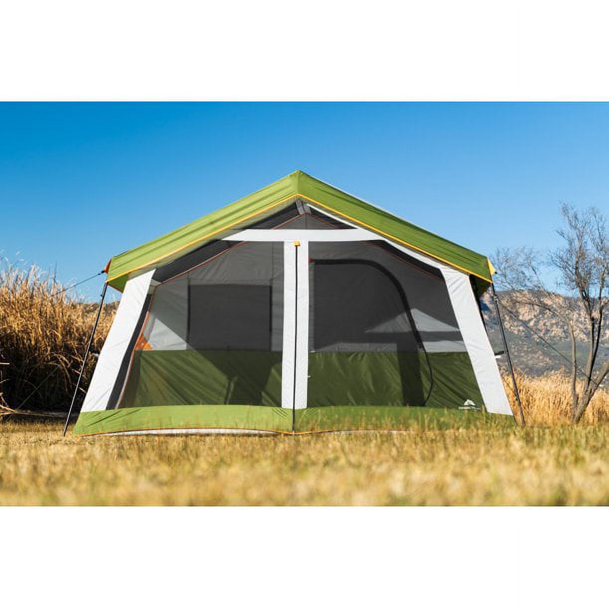 Ozark Trail 8-Person Family Cabin Tent 1 Room with Screen Porch, Green, Dimensions: 12'x11'x7', 45.86 lbs.
