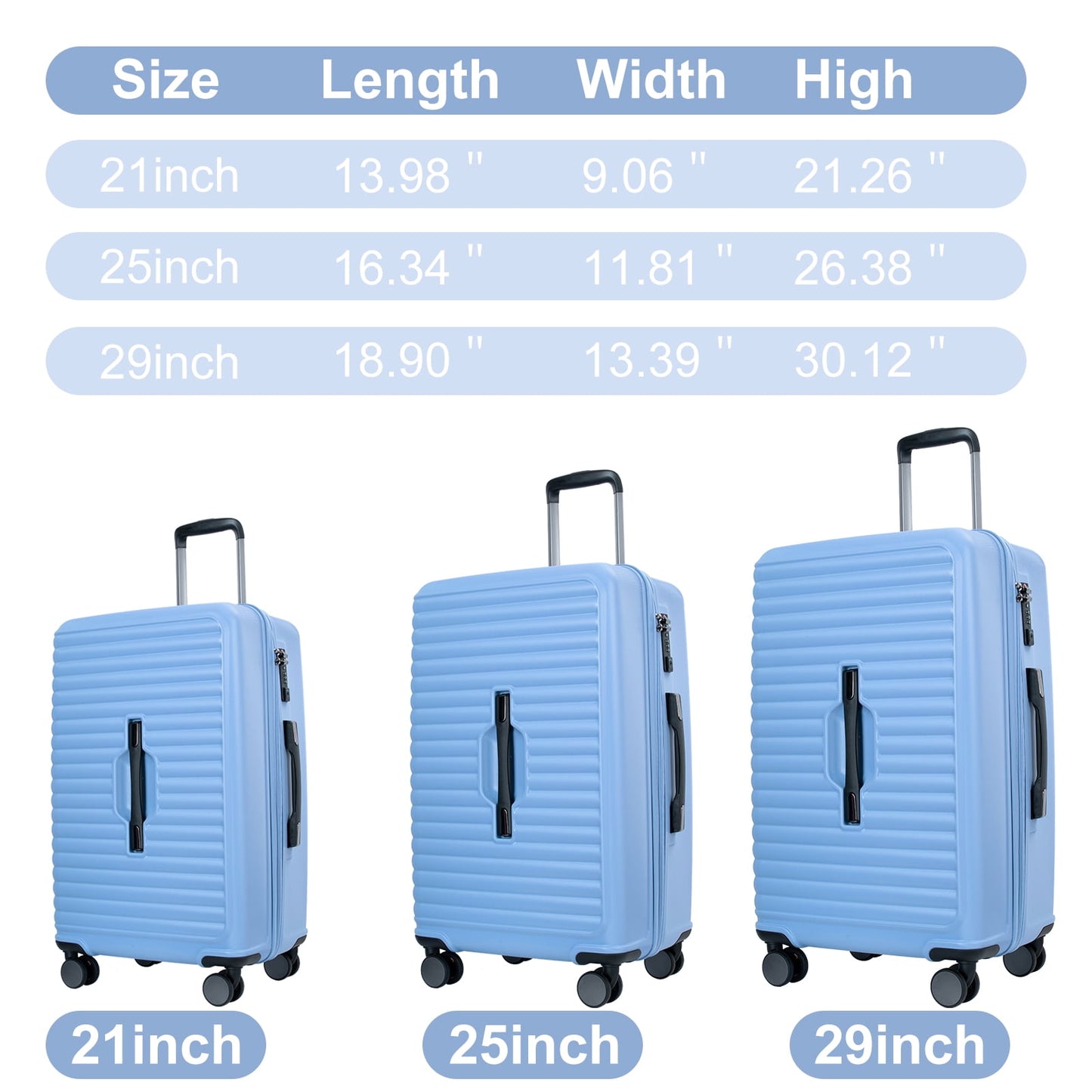 Travelhouse 3 Piece Hardside Luggage Set Hardshell Lightweight Suitcase with TSA Lock Spinner Wheels 3 .(Orange)