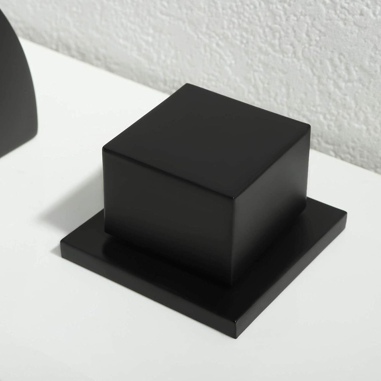 Zovajonia 3 Hole Bathroom Faucet, Matte Black Dual Crystal Knobs Vanity Basin LED Sink Faucet Mixer Bronze Bath Faucets,Widespread bathroom faucets for sink 3 hole Waterfall Tub Faucet