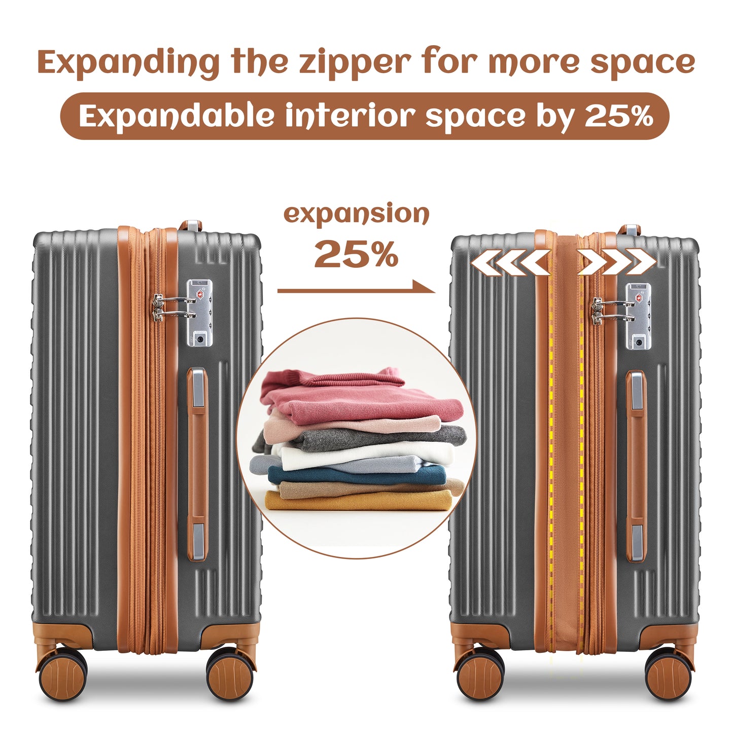 imiomo 20" Carry-on Luggage, Hard Luggage with Spinner Wheels, Lightweight Luggage Set with TSA Lock