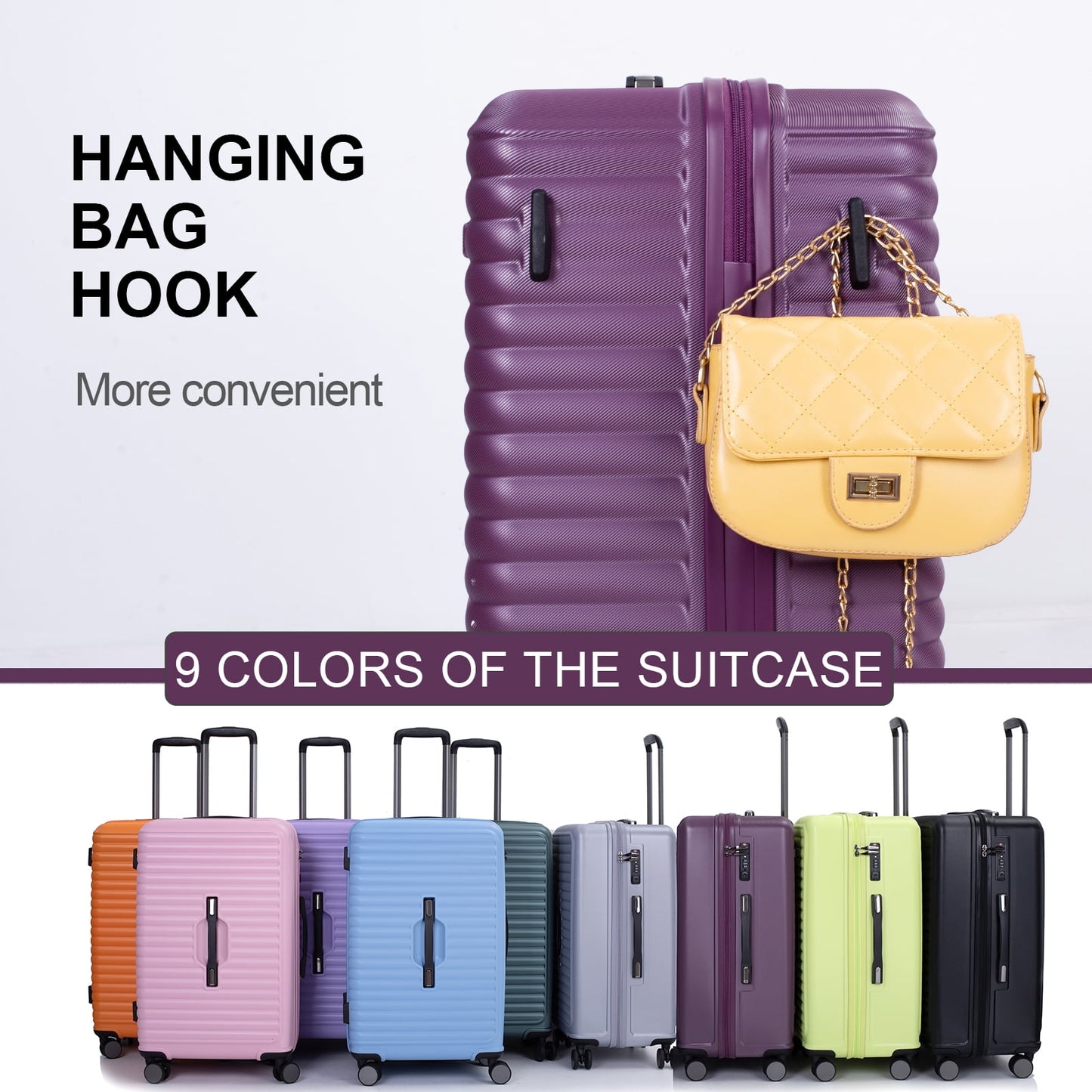 Travelhouse 3 Piece Hardside Luggage Set Hardshell Lightweight Suitcase with TSA Lock Spinner Wheels 3 .(Orange)