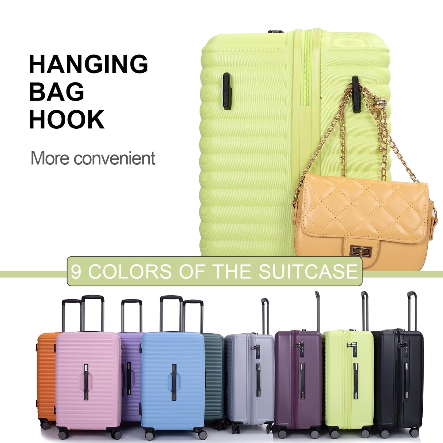 Travelhouse 3 Piece Hardside Luggage Set Hardshell Lightweight Suitcase with TSA Lock Spinner Wheels 3 .(Orange)