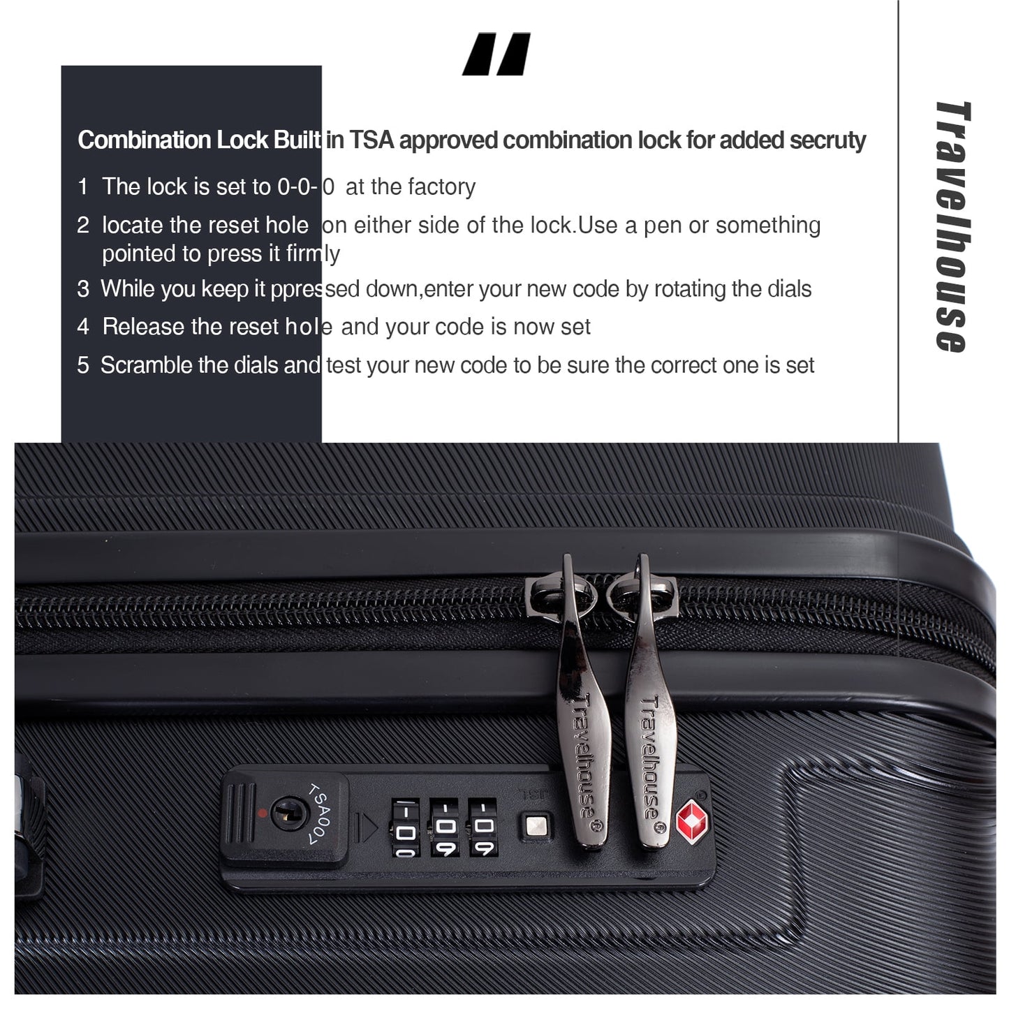 Travelhouse 3 Piece Hardside Luggage Set Hardshell Lightweight Suitcase with TSA Lock Spinner Wheels 3 .(Orange)