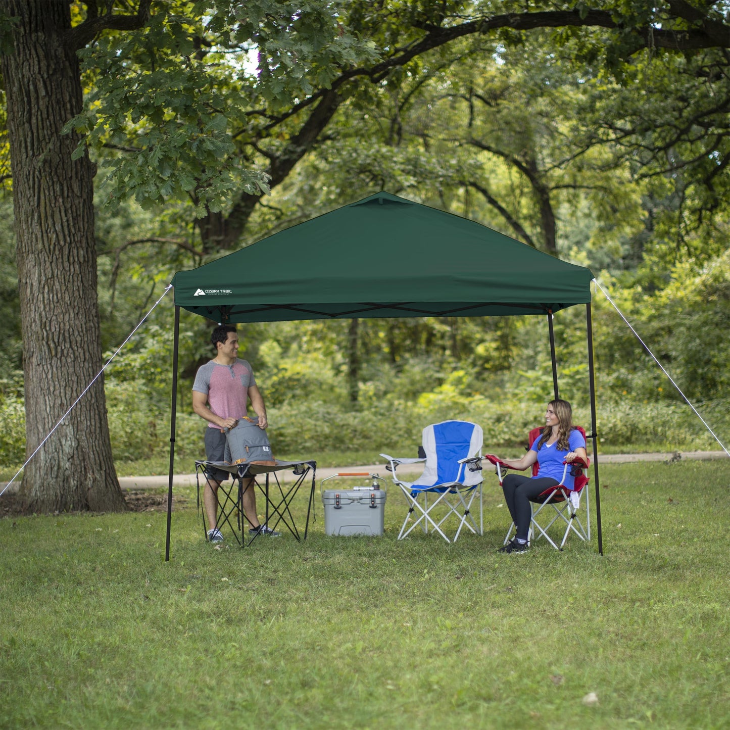 Ozark Trail Simple Push Straight Leg Instant Canopy, White, 10 ft x 10 ft