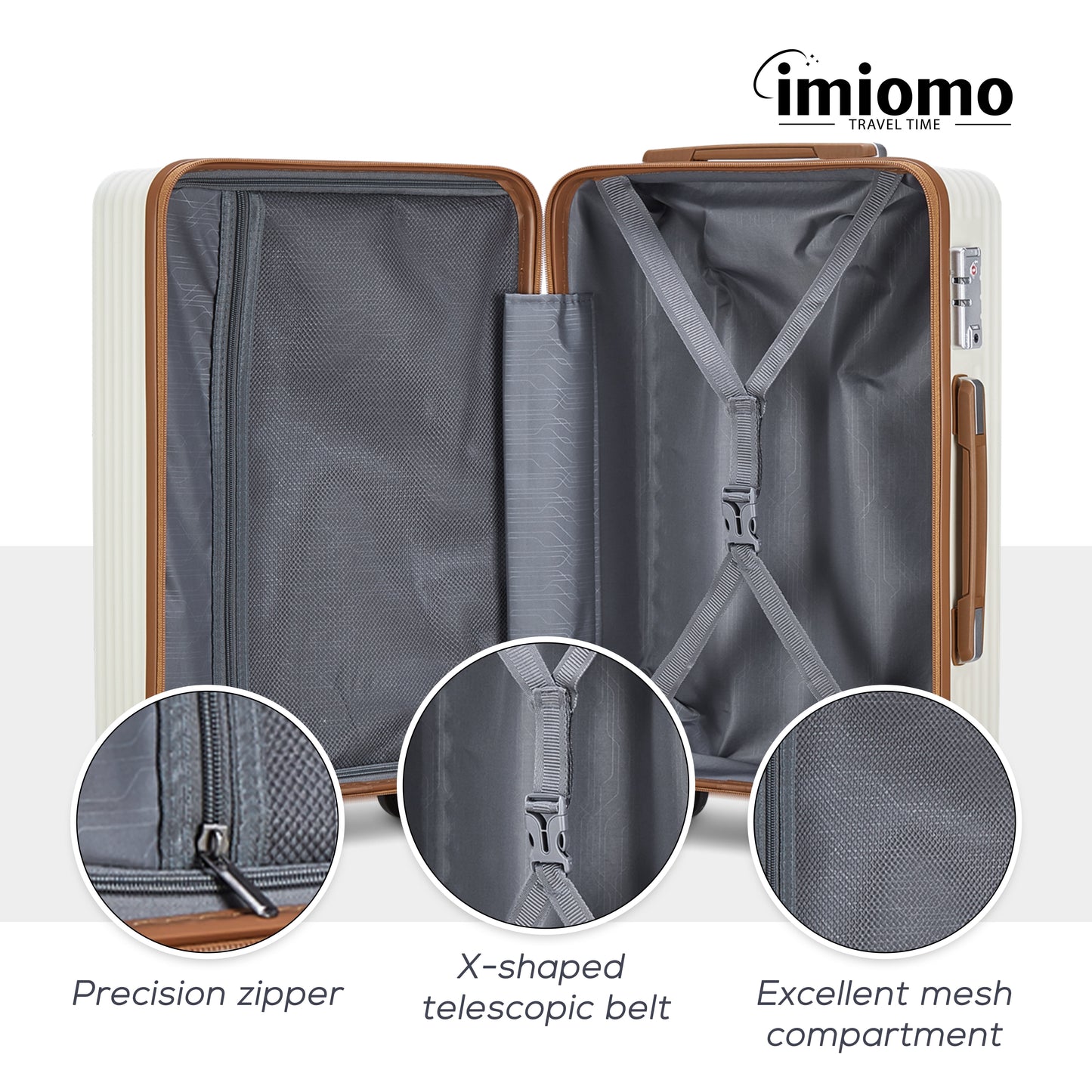 imiomo 20" Carry-on Luggage, Hard Luggage with Spinner Wheels, Lightweight Luggage Set with TSA Lock